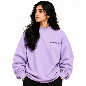 Sudadera de Cuello Alto de Felpa de Algodón Ligero para Mujer, Bordado Personalizado, Precio Económico, Proveedor OEM ODM, Superventas - Product Image 1