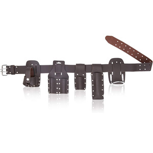 Ceinture de chantier en cuir véritable haut de gamme OEM personnalisée, porte-clés robuste, pochette à outils multi-poches, pour charpentiers, échelleurs, vente en gros - Product Image 1