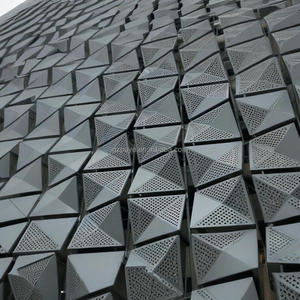 Modern Laser Cut Aluminum Mesh <strong>Panels</strong> for Exterior Wall Cladding &amp; Fencing Hollow <strong>Design</strong> with <strong>Glass</strong> and Stone Material