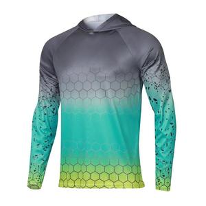 เสื้อเชิ้ตตกปลาแขนยาวลายพรางสำหรับผู้ชาย UPF 50 ป้องกันแสงแดด เสื้อคลุมแบบสวม สีเทาเข้ม ลายพิมพ์ - Product Image 5