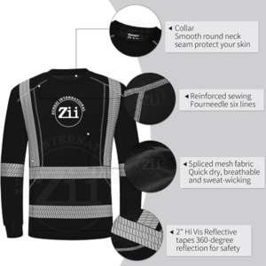 Veste de sécurité en polaire haute visibilité grande taille, économique, avec logo personnalisé, pour hommes et femmes, conforme à la norme ANSI Classe 1, imperméable, avec éclairage LED et poches latérales sur la poitrine - Product Image 3