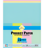 Papier d'écriture de haute qualité imprimé en couleur pour projets scolaires et de bureau, multi-usages, 24 feuilles