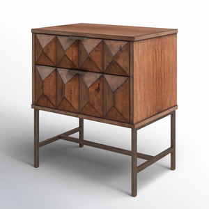 Table de chevet moderne et contemporaine en noyer foncé finition antique. Table de chevet durable pour la maison, la chambre, l'appartement, l'hôtel. - Product Image 3