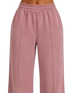 Women Dusty Pink <b>Wide</b> <b>Leg</b> Sweatpants High Waist Loose Fit <b>Lounge</b> Jogger <b>Pants</b> Casual Streetwear Daily Wear - Product Image 5