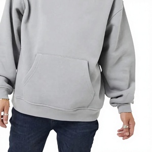 Sudadera con Capucha Unisex Extra Grande, Color Gris Sólido, Corte Regular, Algodón French Terry, Ropa Casual de Invierno, Apta para Impresión, 330g - Product Image 4