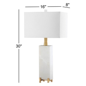 Luxury <b>Marble</b> <b>Table</b> Lamp With Sleek Rectangular Design Elegant Square Shade And Contemporary Interior Sophistication - Product Image 6
