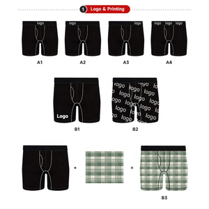 Men <b>Boxer</b> Briefs White Spandex/Polyester Mid-Rise Breathable Anti-Bacterial Eco-Friendly Washed Finish <b>Custom</b> Logo Printed - Product Image 4