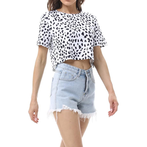 Camiseta Corta de Cuello Redondo para Mujer, Ajustada, Lisa, con Detalle de Botones, de Secado Rápido y Alta Calidad, Fabricación Directa de Fábrica, Personalizable OEM - Product Image 2