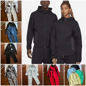 Ensemble de survêtement décontracté pour homme avec logo personnalisé, en molleton épais pour l'automne et l'hiver, avec capuche, jogging, séchage rapide, respirant, athlétique - Product Image 5