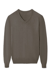 Pull en tricot à col en V pour homme, taille oversize, manches longues, couleur unie, pull de haute qualité, respirant, décontracté, pour l'automne - Product Image 6