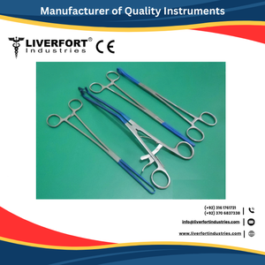 Pinces Bozeman de haute qualité, revêtement bleu, 10,50 po, ensemble CUD de 4 pièces, gynécologie, instruments chirurgicaux gynécologiques en acier inoxydable CE - Product Image 3