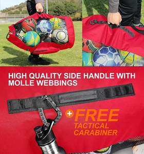 Bolsa de malla grande de polietileno para balones de fútbol, rugby, baloncesto, entrenamiento deportivo al aire libre, mochila para equipo deportivo - Product Image 4
