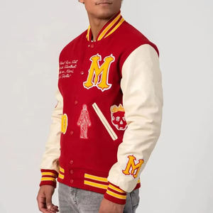 Chaqueta Varsity Personalizada para Hombre, con Parches Bordados, Estilo Bomber, Cierre de Botones, Puños y Dobladillo Acanalados, Estilo Urbano, Chaquetas de Béisbol - Product Image 4