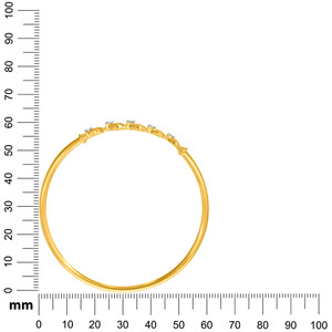 Women's Yellow <b>Gold</b> Diamond Bangle Round Brilliant Cut Lab Grown Diamonds Minimalist Everyday Wear <b>Bracelet</b> - Product Image 4