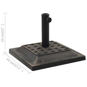 Base per Ombrellone in Poliresina Bronzata da 26,5 Libbre con Intarsi Decorativi per Ombrelloni e Basi da Patio - Product Image 6