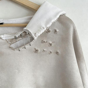 Sweat à capuche d'hiver pour homme en molleton 100% coton épais, respirant, séchage rapide, écologique, effet vieilli et délavé à l'acide - Product Image 4