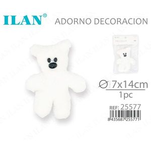 Orsetto di peluche ILAN 7x14cm bianco, decorazione per la casa - Product Image 3