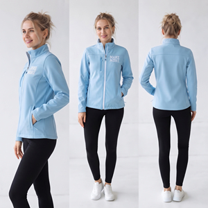 OEM Custom Embroidered Logo <b>Women's</b> <b>Waterproof</b> Quilted <b>Breathable</b> Soft Shell <b>Jacket</b> with Chest Side Pockets for Hiking Camping - Product Image 5
