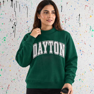 Sudadera de cuello redondo para mujer Dayton, gris, personalizada, suéter de cuello simulado D9, bordado de letras griegas, ropa universitaria, negro - Product Image 3