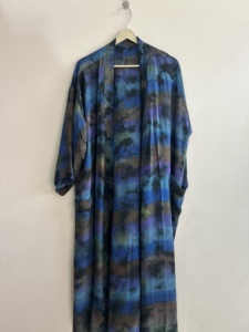 Kimono largo de seda crepé reciclada surtida para mujer, estilo vintage, tipo sari - Product Image 2