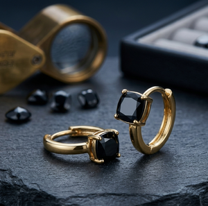 ต่างหูห้อยทรงหยดน้ำประดับออนิกซ์สีดำทรงคุชชั่นคัท ดีไซน์หรูหรา ความยาว 4 นิ้ว ขนาดหิน 10 มม. เงินแท้ 925 ชุบทอง 18K เหมาะสำหรับงานปาร์ตี้ - Product Image 3