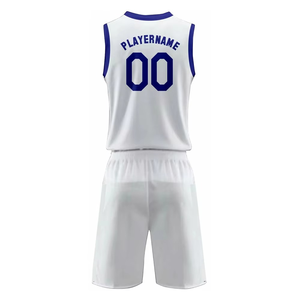 Custom Basketball Jersey Set White Blue <b>Red</b> 00 Teamname Playername Sleeveless V-Neck Unisex Breathable Polyester Uniform - Product Image 3
