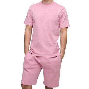 Conjunto de Camiseta y Pantalones Cortos Deportivos Ligeros de Verano para Hombre, Personalizables, OEM, de Venta Caliente, Corte Regular, Color Sólido, con Bolsillos Laterales - Product Image 1