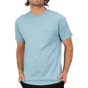 T-shirt formel à manches courtes et col rond pour homme, 100 % coton, anti-boulochage, qualité supérieure, grammage lourd 200-250 GSM, avec poche avant - Product Image 5