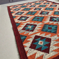 Tapis Kilim en Laine Fait Main, Motif Abstrait Moderne, Écologique, à Poil Ras, Tissage Plat, Style Bohème Vintage, Antidérapant, en PET