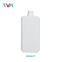 Emballage cosmétique PETG pour plastique de haute qualité, bouteille carrée rectangulaire à coins plats avec pompe à lotion, bouteille de shampooing/après-shampooing 300 ml