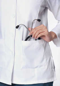 Uniforme médical personnalisé avec logo, en tissu extensible polyester et élasthanne, manches courtes, facile d'entretien, anti-plis, pour femmes, hommes et unisexe - Product Image 4