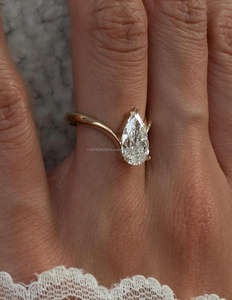 Anillo de Compromiso con Diamante Natural Certificado por GIA, Chapado en Oro de 18K y Rodio, Suministro de Joyería al por Mayor con Certificado IGI - Product Image 2