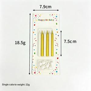 TOOWIN Gold-Accented Color-Block Birthday <b>Candles</b> (Set of 6) – Decorative Pencil-Style Cake <b>Candles</b> for Party Ambiance - Product Image 5