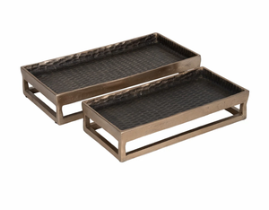 Plateau de service décoratif vintage en métal aluminium pour taille personnalisée et en forme de prix bon marché avec produit Offre Spéciale fait main - Product Image 3
