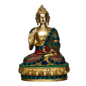 Sculpture de Bouddha en laiton de luxe, plaquée or, artisanale, pour la décoration de la maison et de mariage, meilleur prix - Product Image 1