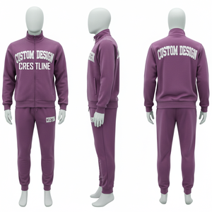 Conjunto Deportivo Personalizado para Hombre, Manga Larga, Cierre Frontal con Cremallera, Estampado de Letras, Ropa de Otoño, Corte Casual, Talla Regular - Product Image 6