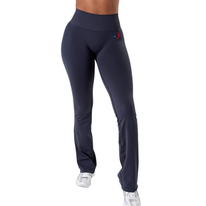 Pantalon long évasé ultra taille haute bleu marine pour femme, extensible, pour le sport, le fitness, le yoga, l'entraînement, vêtements de sport flexibles - Product Image 1