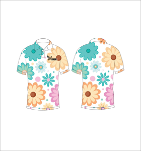 เสื้อโปโลพิมพ์ลายดอกไม้แบบกำหนดเอง แขนสั้น สวมใส่สบาย เหมาะสำหรับกอล์ฟ เทนนิส ชุดทีมฤดูร้อน - Product Image 3