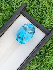 Piedra preciosa de topacio azul natural, corte ovalado, cristal transparente, piedra suelta para la fabricación de joyas, anillo, colgante, collar, regalo. - Product Image 3
