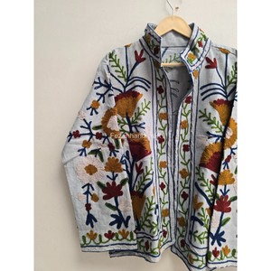 Hand <b>Stitch</b> Cotton Jackets Uzbek Embroidery Jacket <b>Coat</b> Boho Chic Jacket Unisex Winter Jacket - Product Image 2