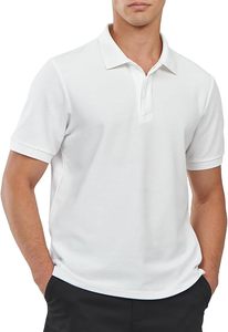 Polo pour homme luxueux à col tricoté, confectionné en pur coton respirant, offrant un confort supérieur, manches courtes. - Product Image 3