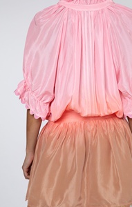 Vestido Camisero de Satén Rosa con Mangas con Volantes y Lazo en la Cintura, Mini Vestido Casual para Exteriores, Corte Holgado, Verano - Product Image 4