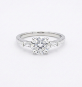 Anillo de Compromiso con Diamante Cultivado en Laboratorio Certificado por IGI, Diamantes Redondos, Oro Sólido de 14K y 18K, Plata de Ley 925, Anillo de Lujo para Novia o Aniversario - Product Image 1