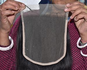 Vente en gros vierge indienne Temple correspondant suisse dentelle cheveux brut noir couleur 5*5 fermeture droite cuticule aligné cheveux humains - Product Image 4