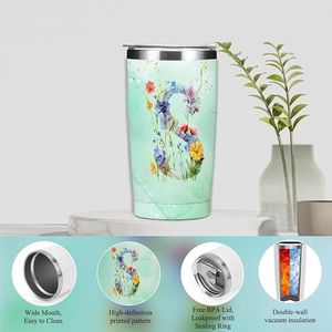 แก้วน้ำส่วนตัวขนาด 20 ออนซ์ พร้อมสลักอักษรย่อ ของขวัญวันเกิดสำหรับผู้หญิง ของขวัญคริสต์มาสสำหรับภรรยาหรือแฟนสาว - Product Image 3