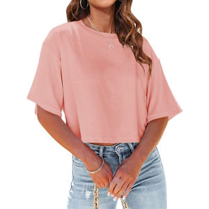 Camisetas Cortas Blancas Vintage de Algodón Oversize con Gráficos y Cuello Redondo para Mujer, Tallas Grandes, con Logotipo Tejido, Venta al por Mayor, Personalizadas, de Alta Calidad - Product Image 4