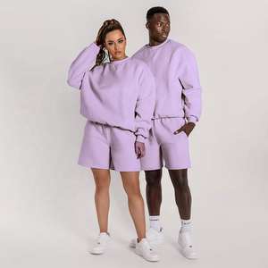 Conjunto Deportivo Unisex al por Mayor, Chándal con Logotipo Personalizado, Ropa Urbana para Hombre y Mujer, Sudadera con Capucha y Pantalones Cortos - Product Image 3