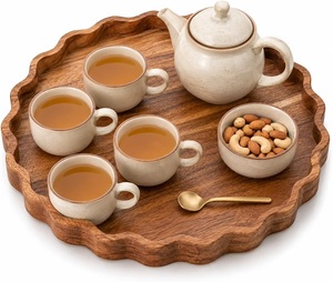 Unicorn Handicrafts Wooden Serving <b>Tray</b> for Coffee Tea Breakfast <b>Snacks</b> Food Dining Table Home Kitchen Entertaining - Product Image 6