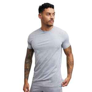 T-shirt de fitness pour homme à col rond, en tissu tricoté respirant, 100 % coton, coupe ample, imprimé - Product Image 3