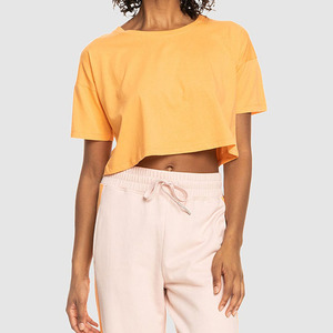 Débardeur court oversize sexy pour femme, coupe ample, manches courtes, décontracté, respirant, 100 % coton, col rond, style sport et streetwear - Product Image 1